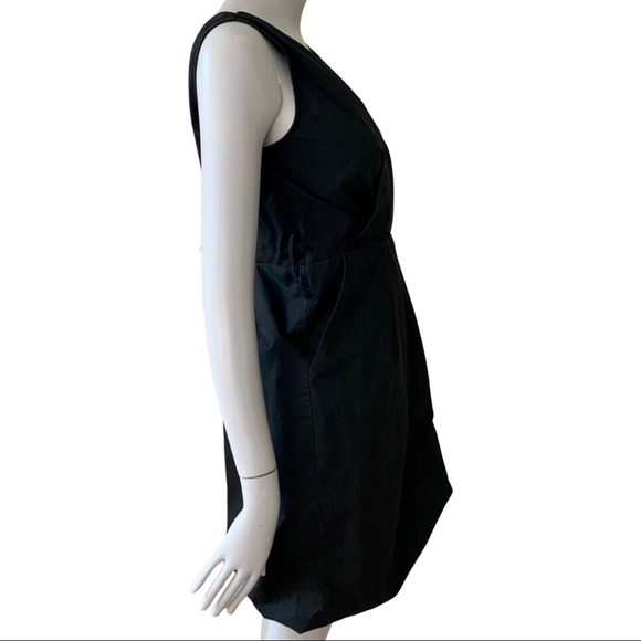 MARC JACOBS Bubble Hem Black Dress Cotton Poplin Sleeveless V-Neck LBD Size 4 - Picture 9 of 16